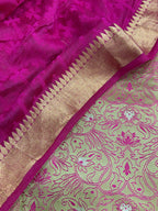 Green Banarasi Silk Tanchui Suit With Banarasi Handloom Pure Moonga Silk Dupatta - Luxurion World