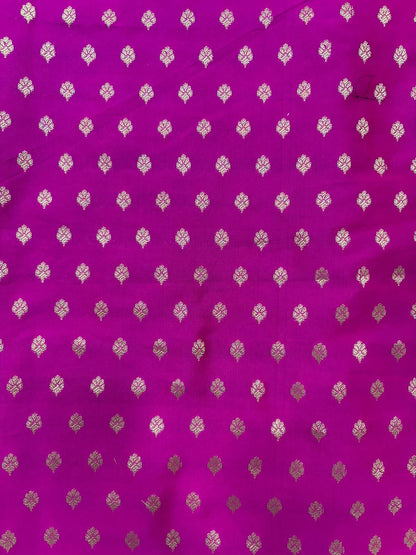 Pink Banarasi Silk Small Booti Design Suit With Pink Banarasi Silk Dupatta - Luxurion World