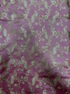 Pink Banarasi Mashru Silk Peacock And Flower Design Suit With Dyeable Banarasi Tissue Silk Dupatta - Luxurion World
