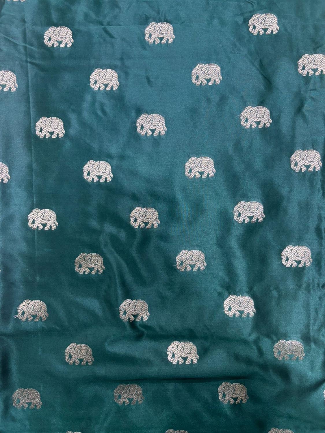 Green Banarasi Mashru Silk Elephant Design Suit With Mustard Yellow Banarasi Silk Shikargah Design Dupatta - Luxurion World