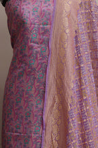 Elegant Purple Banarasi Silk Tanchui Suit With Purple Banarasi Bandhani Pure Georgette Dupatta - Luxurion World