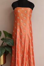 Peach Banarasi Mashru Silk Bird Design Suit With Banarasi Bandhani Weaved Georgette Dupatta - Luxurion World