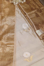 Stunning Dyeable Handloom Banarasi Tissue Katan Silk Suit With Dyeable Banarasi Handloom Pure Tissue Silk Flower Design Dupatta - Luxurion World