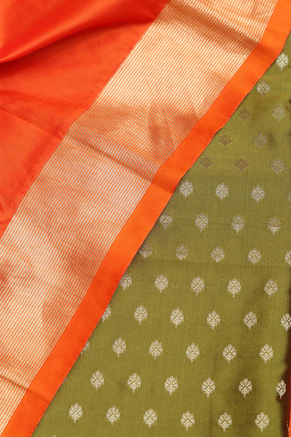 Green Banarasi Silk Small Booti Design Suit With Green Paithani Silk Flower & Peacock Design Dupatta - Luxurion World