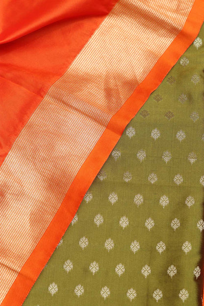 Green Banarasi Silk Small Booti Design Suit With Green Paithani Silk Flower & Peacock Design Dupatta