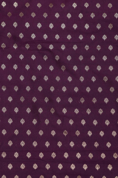 Elegant Purple Banarasi Silk Small Booti Design Suit With Purple Banarasi Silk Dupatta - Luxurion World