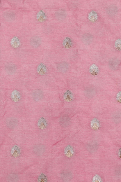 IS4B125122901 Pink Banarasi Silk Suit With Grey Banarasi Silk Dupatta