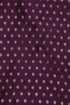 Purple Banarasi Silk Small Booti Design Suit With Yellow Banarasi Silk Stripe Design Dupatta - Luxurion World