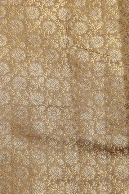 Green Handloom Banarasi Silk Brocade Sona Roopa Flower Design Suit With White Paithani Silk Pichwai Cow Design Dupatta