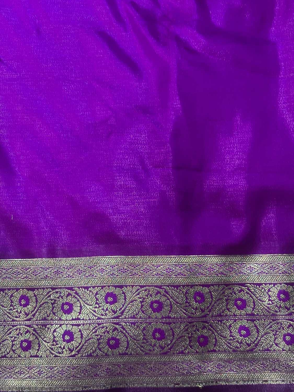 Purple Banarasi Suit With Black Paithani Silk Dupatta - Luxurion World