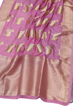 Pink Banarasi Weaved Silk Suit Set - Luxurion World
