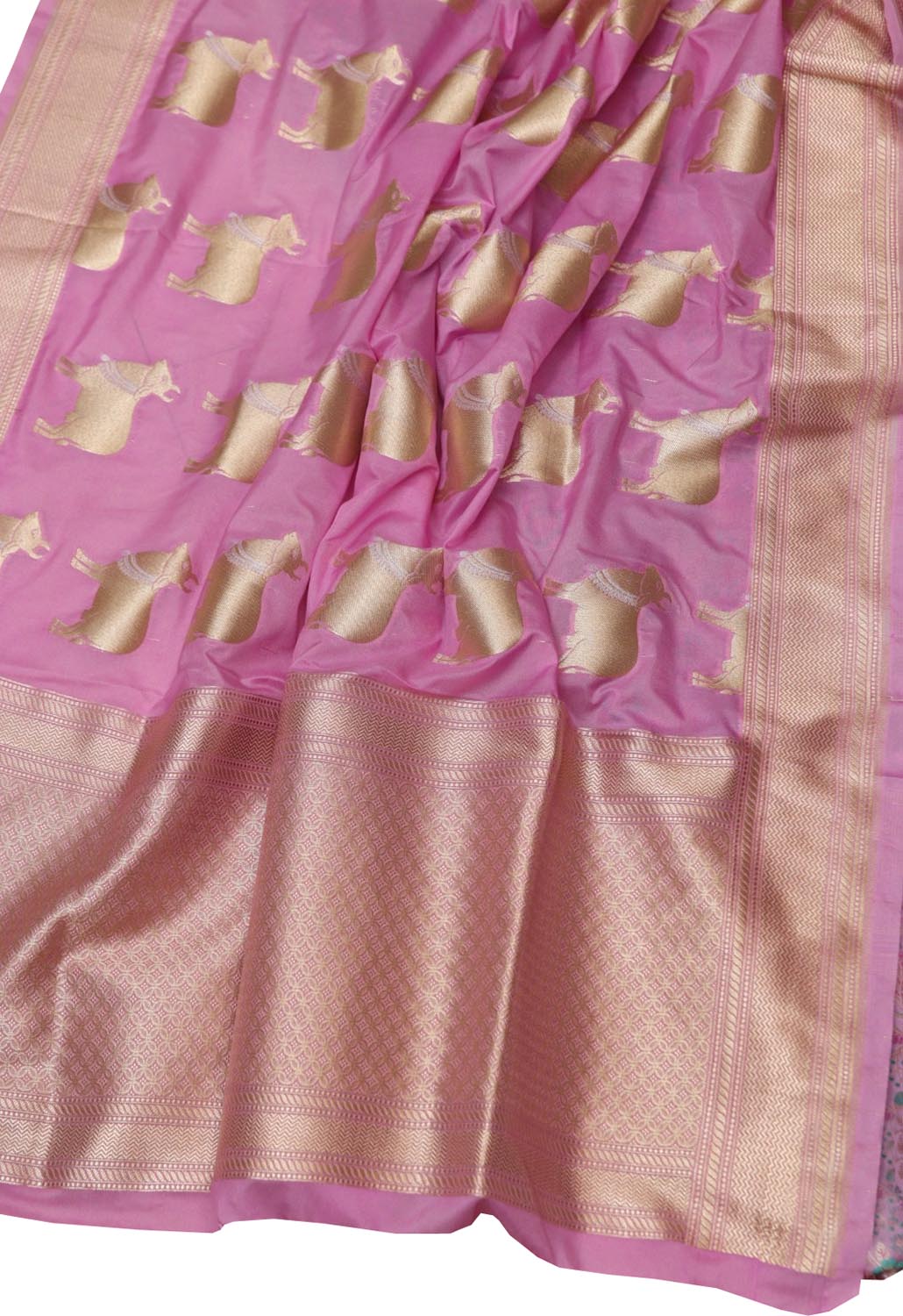 Pink Banarasi Weaved Silk Suit Set - Luxurion World