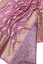 Pink Banarasi Weaved Silk Suit Set - Luxurion World