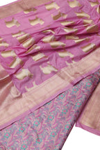 Pink Banarasi Weaved Silk Suit Set - Luxurion World