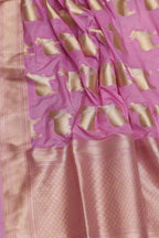 Pink Banarasi Weaved Silk Suit Set - Luxurion World