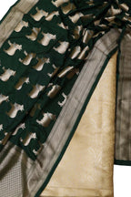 Green Banarasi Weaved Silk Suit Set - Luxurion World