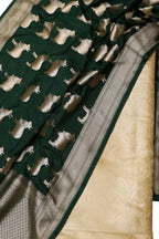 Green Banarasi Weaved Silk Suit Set - Luxurion World