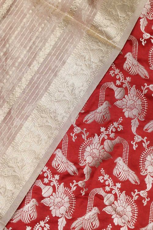 Pastel Banarasi Weaved Silk Suit Set - Luxurion World