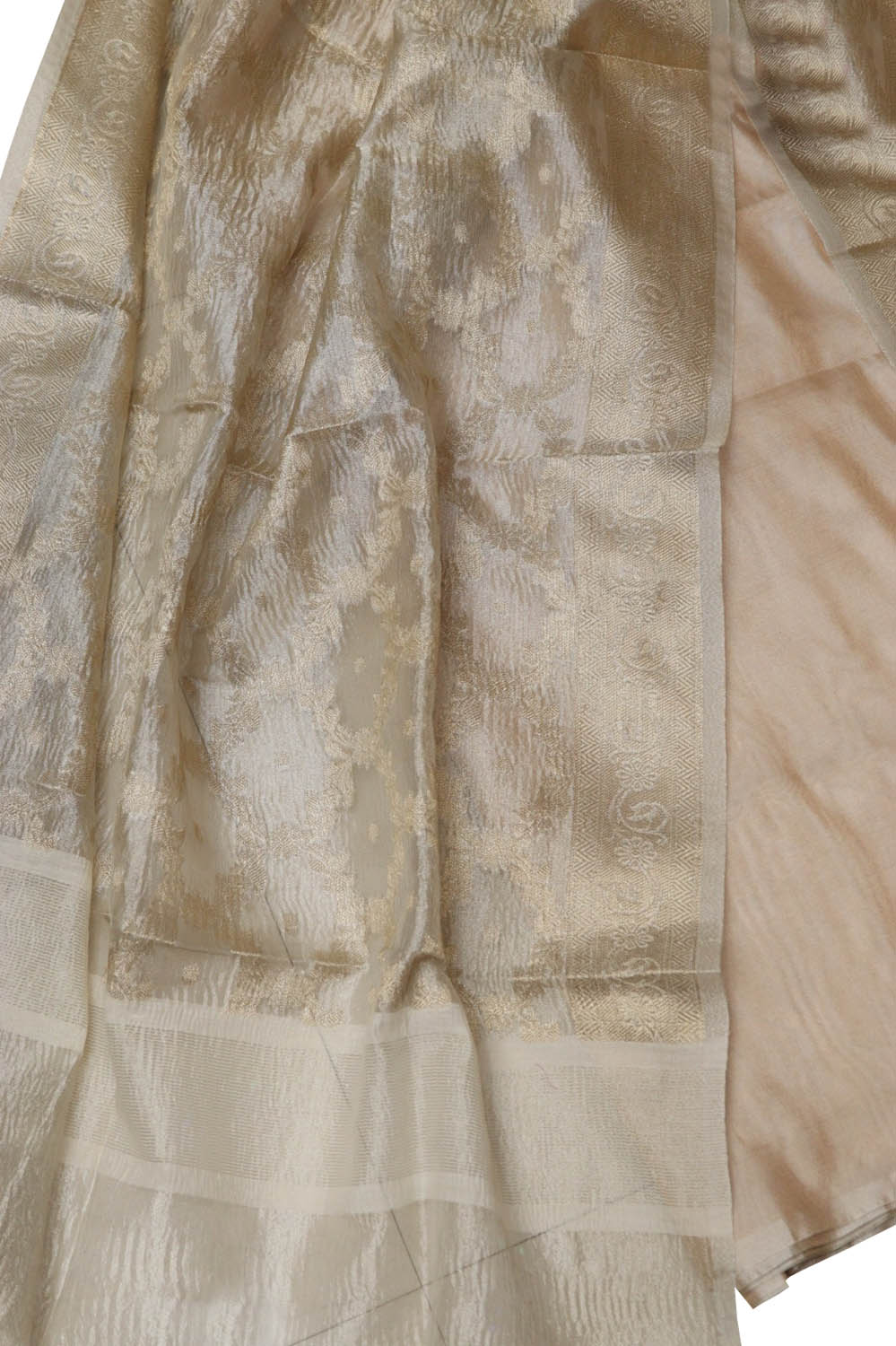 Banarasi Dyeable Tissue Katan Silk Suit With Tissue Dupatta - Luxurion World- Crafted Heirlooms