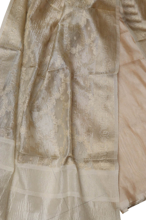 Banarasi Dyeable Tissue Katan Silk Suit With Tissue Dupatta - Luxurion World- Crafted Heirlooms
