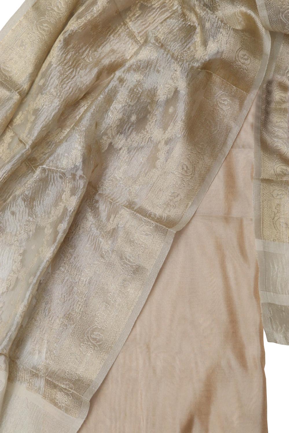 Banarasi Dyeable Tissue Katan Silk Suit With Tissue Dupatta - Luxurion World- Crafted Heirlooms