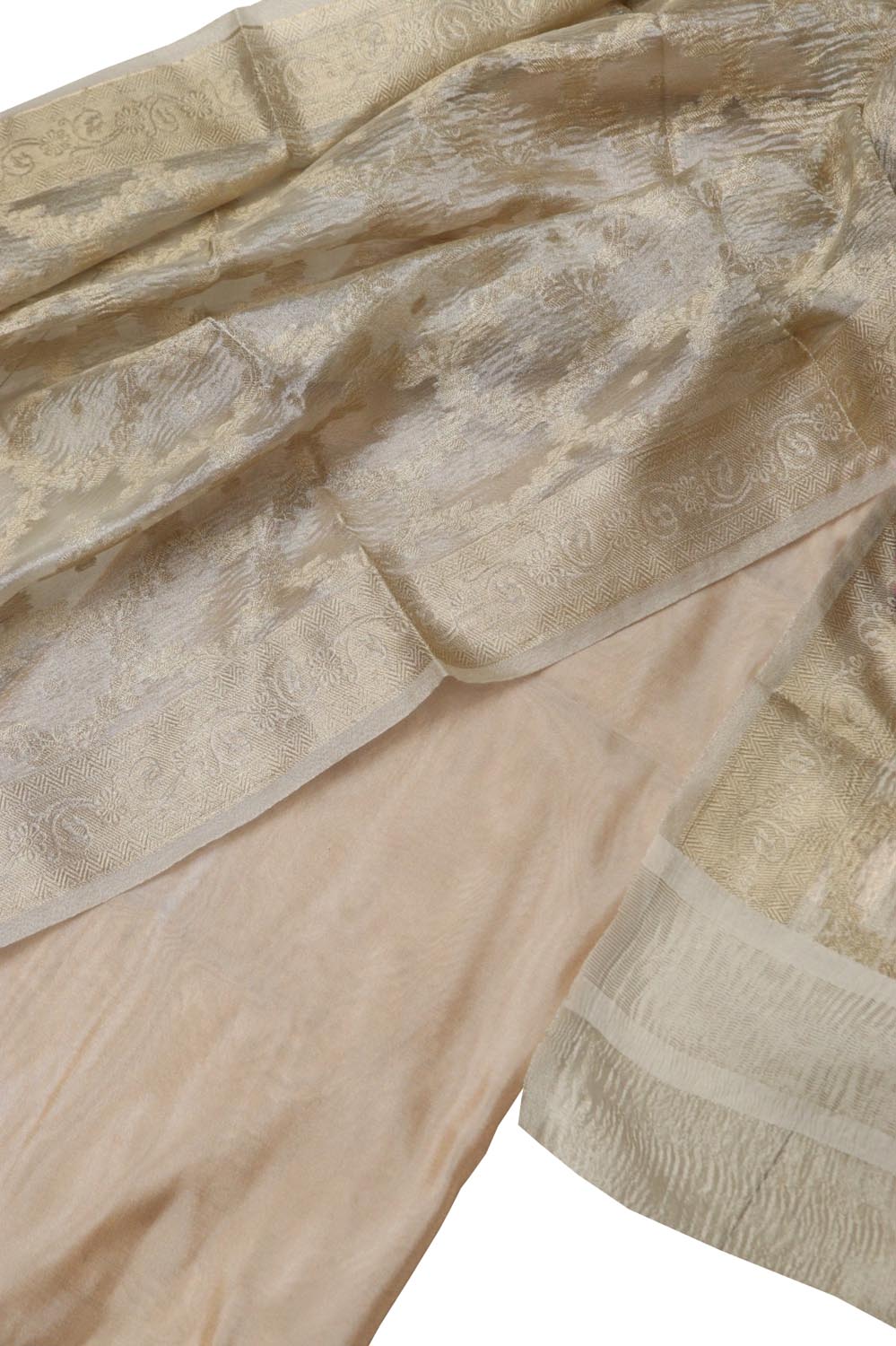 Banarasi Dyeable Tissue Katan Silk Suit With Tissue Dupatta - Luxurion World- Crafted Heirlooms