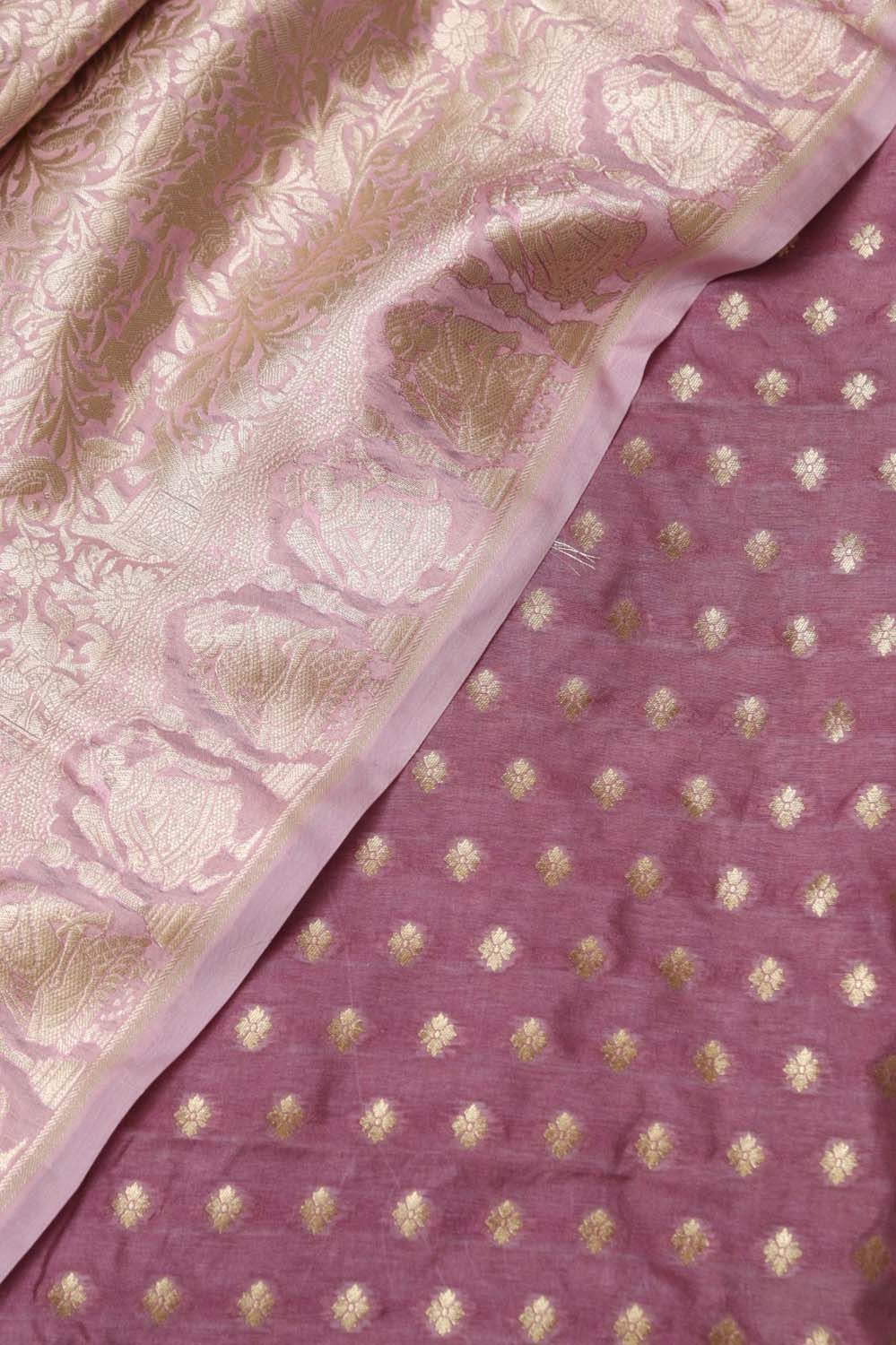 Onion Pink Banarasi Silk Suit with Sikhargha Dupatta Set 3 Piece - Luxurion World