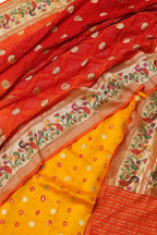 Yellow Banarasi Bandhani Chiniya Silk Suit with Pure Georgette Banarasi Bandhani Dupatta Set 3 Piece - Luxurion World
