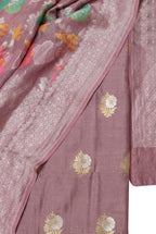 Pink Banarasi Moonga Silk Suit with Meenakari Moonga Georgette Dupatta - Luxurion World