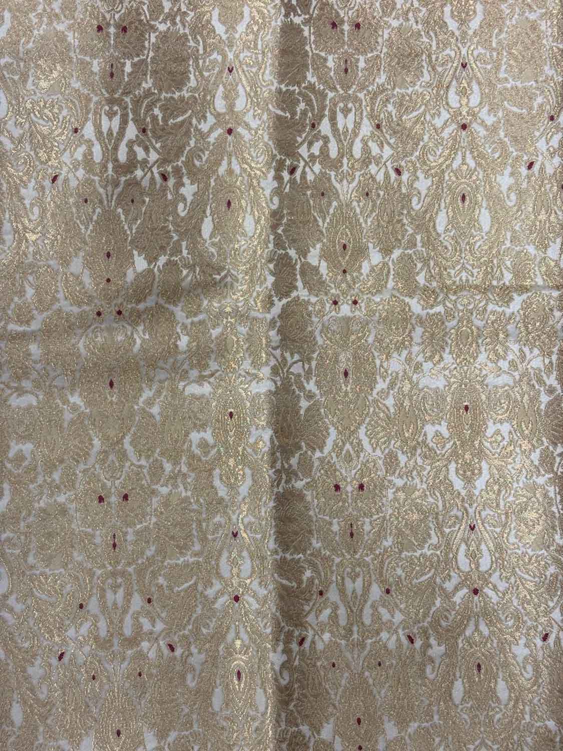 Golden Banarasi Kimkhwab Silk Suit With Brown Handloom Banarasi Pure Katan Silk Booti Design Dupatta - Luxurion World