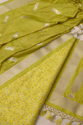 Green Pure Cotton Handloom Banarasi Patola Design Meenakari Suit With Green Banarasi Silk Sona Roopa Dupatta - Luxurion World