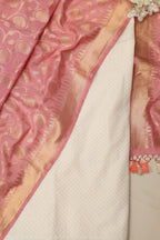 Dyeable Pure Cotton Handloom Banarasi Small Booti Design Suit With Pink Banarasi Cotton Dupatta - Luxurion World