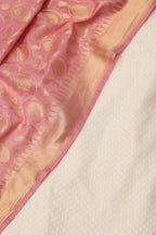 Dyeable Pure Cotton Handloom Banarasi Small Booti Design Suit With Pink Banarasi Cotton Dupatta - Luxurion World
