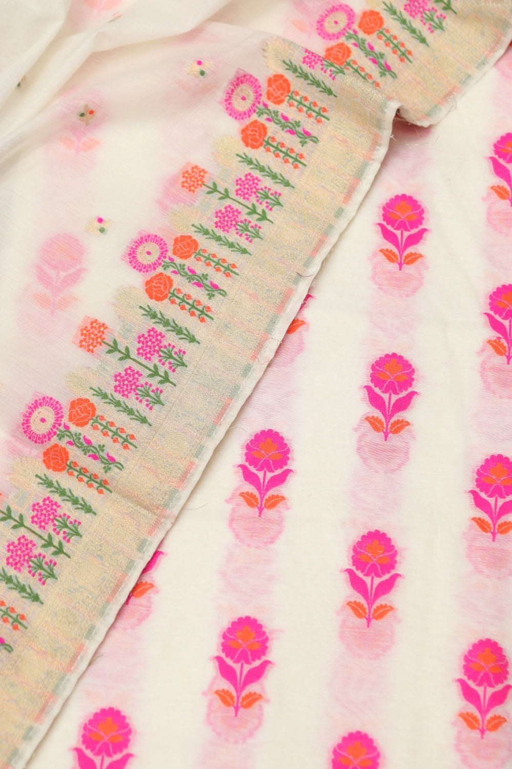 Dyeable Pure Cotton Handloom Banarasi Meenakari Flower Design Suit With ...