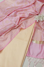 Cream Plain Silk Suit With Banarasi Silk Dupatta - Luxurion World