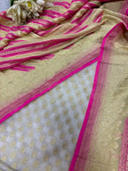 Dyeable Banarasi Pure Georgette Booti Suit — With Pink & Pastel Dupatta