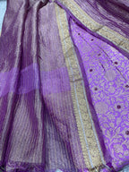 Purple Banarasi Katan Silk Meenakari Double Zari Fabric Brocade Bridal Suit With Purple Banarasi Tissue Silk Dupatta IS4B126100704