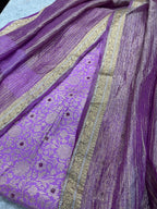 Purple Banarasi Katan Silk Meenakari Double Zari Fabric Brocade Bridal Suit With Purple Banarasi Tissue Silk Dupatta IS4B126100704