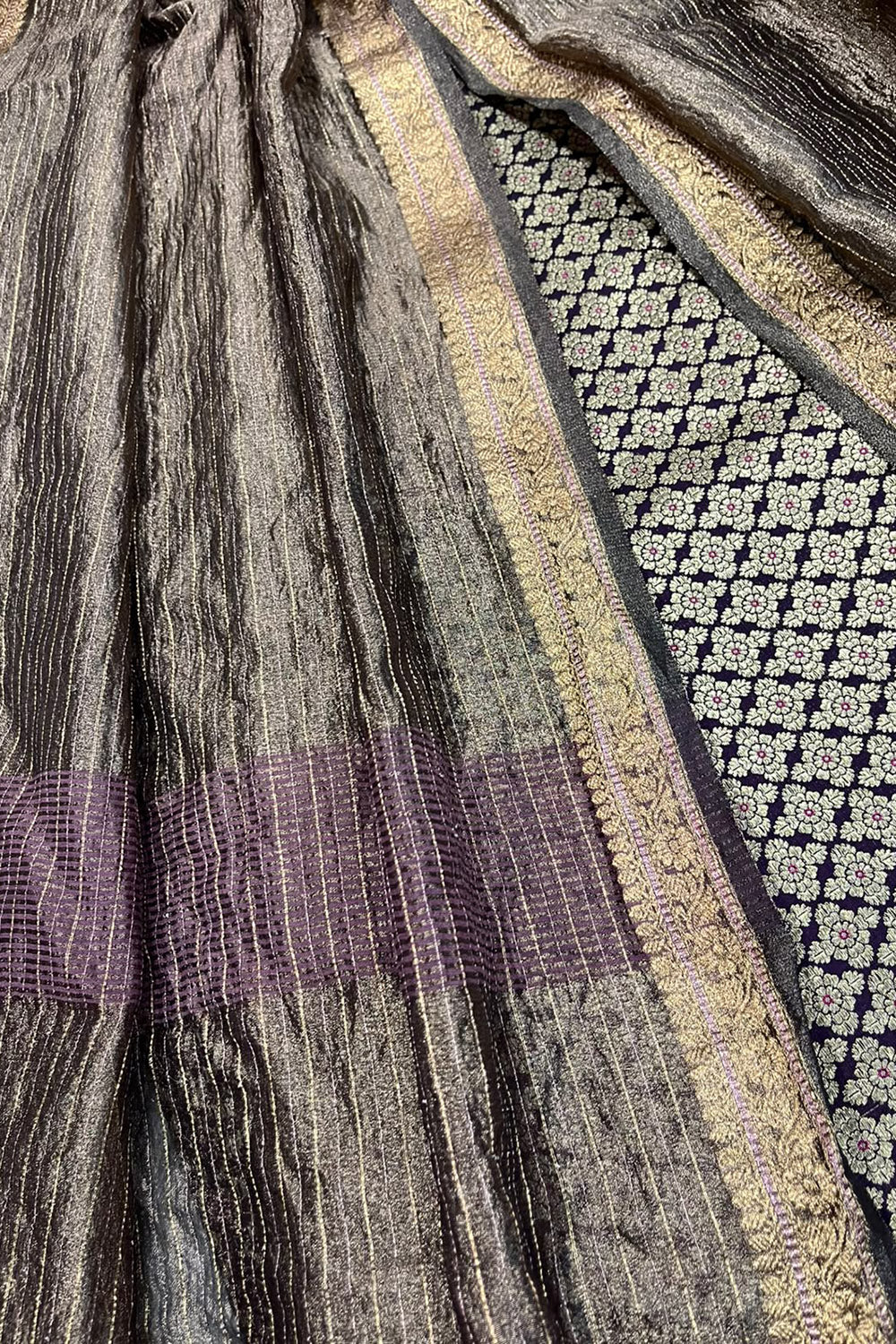 Maroon Banarasi Handloom Pure Katan Silk Suit With Brown Banarasi Tissue Silk Dupatta IS4B126100705