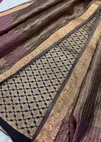 Maroon Banarasi Handloom Pure Katan Silk Suit With Brown Banarasi Tissue Silk Dupatta IS4B126100705