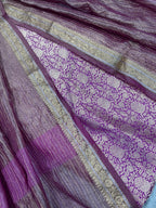 Purple Banarasi Katan Silk Meenakari Double Zari Fabric Brocade Bridal Suit With Purple Banarasi Tissue Silk Dupatta IS4B126100706