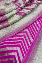Pink Handloom Banarasi Pure Georgette Suit With Banarasi Pure Georgette Dupatta