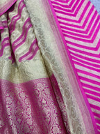 Pink Handloom Banarasi Pure Georgette Suit With Banarasi Pure Georgette Dupatta