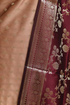 Pastel Banarasi Silk Unstitched Three Piece Suit Set - Luxurion World