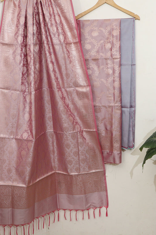 Elegant Purple Banarasi Silk Suit Set