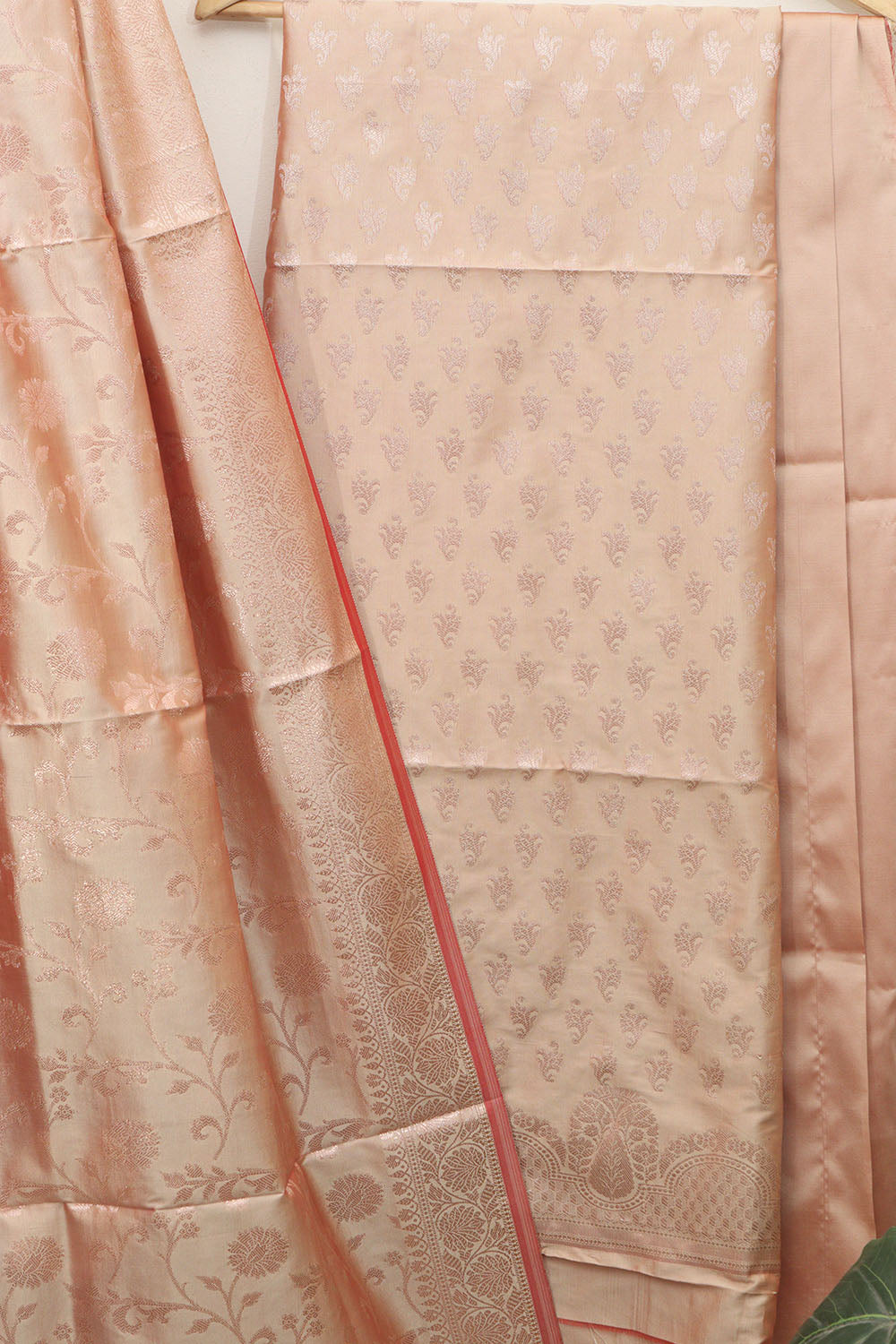 Pastel Banarasi Soft Silk Three Piece Suit Set - Luxurion World