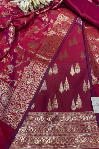 Elegant Maroon Banarasi Silk Suit Set - Luxurion World