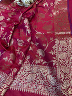 Elegant Maroon Banarasi Silk Suit Set - Luxurion World