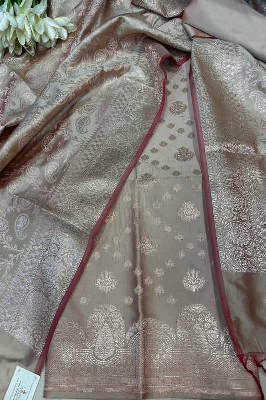 Pastel Banarasi Silk Suit Set - Luxurion World