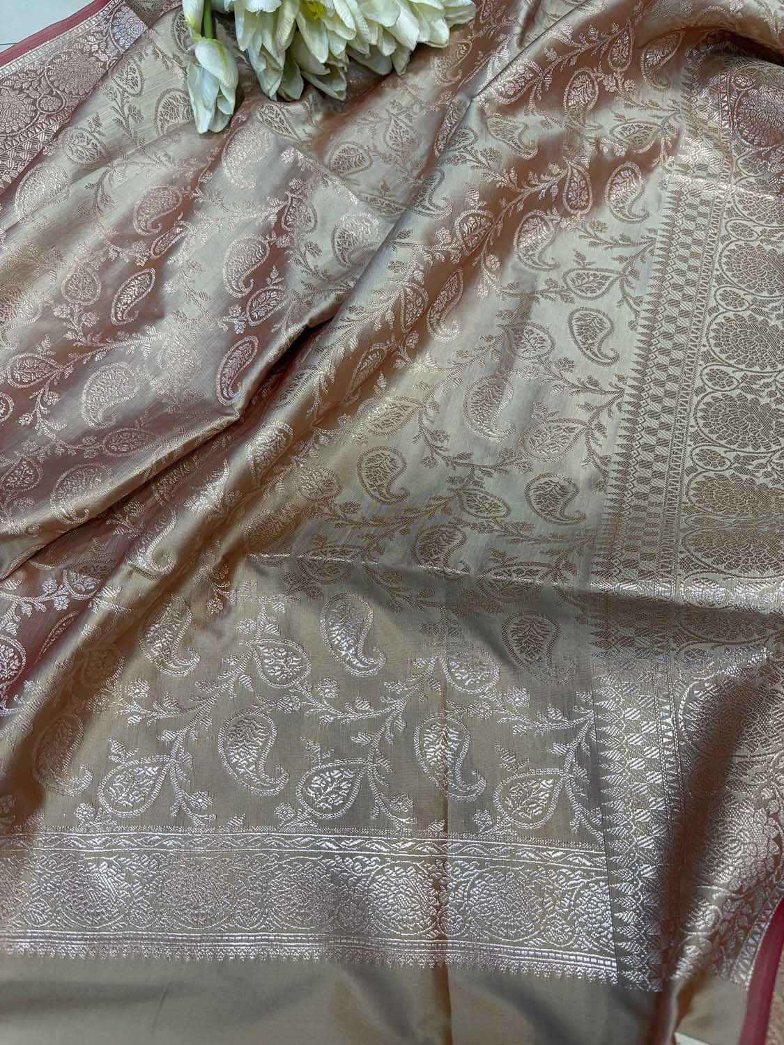 Pastel Banarasi Silk Suit Set - Luxurion World